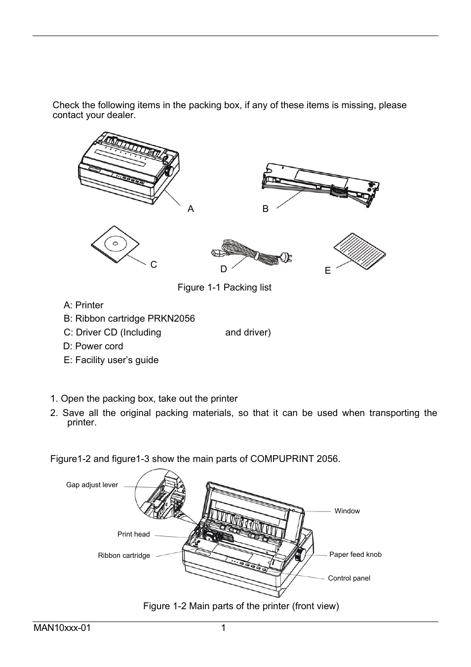 Chapter 1 preparation | Compuprint 2056 User Manual | Page 9 / 68