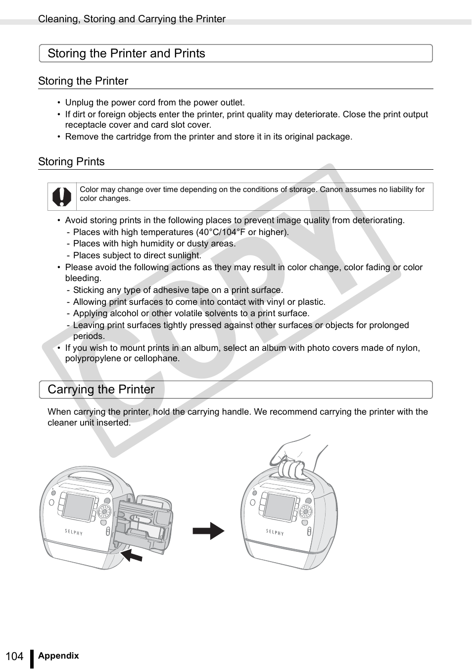Co py | Canon SELPHY ES3 CDP-E063-010 User Manual | Page 104 / 124