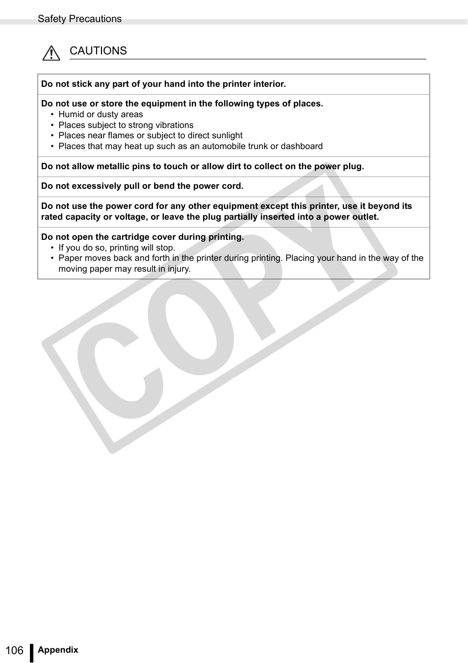 Co py | Canon SELPHY ES3 CDP-E063-010 User Manual | Page 106 / 124