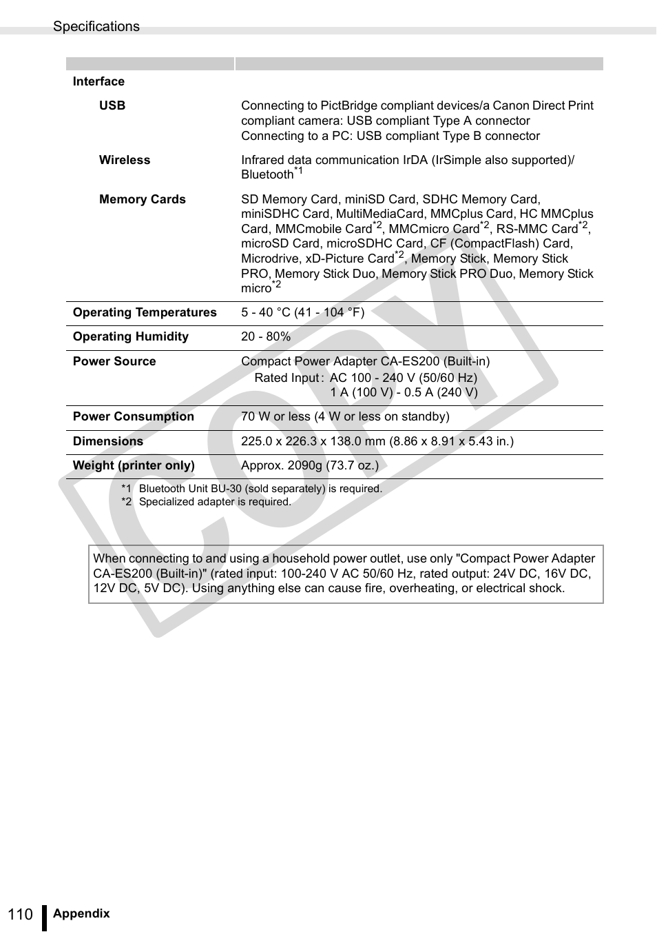 Co py | Canon SELPHY ES3 CDP-E063-010 User Manual | Page 110 / 124