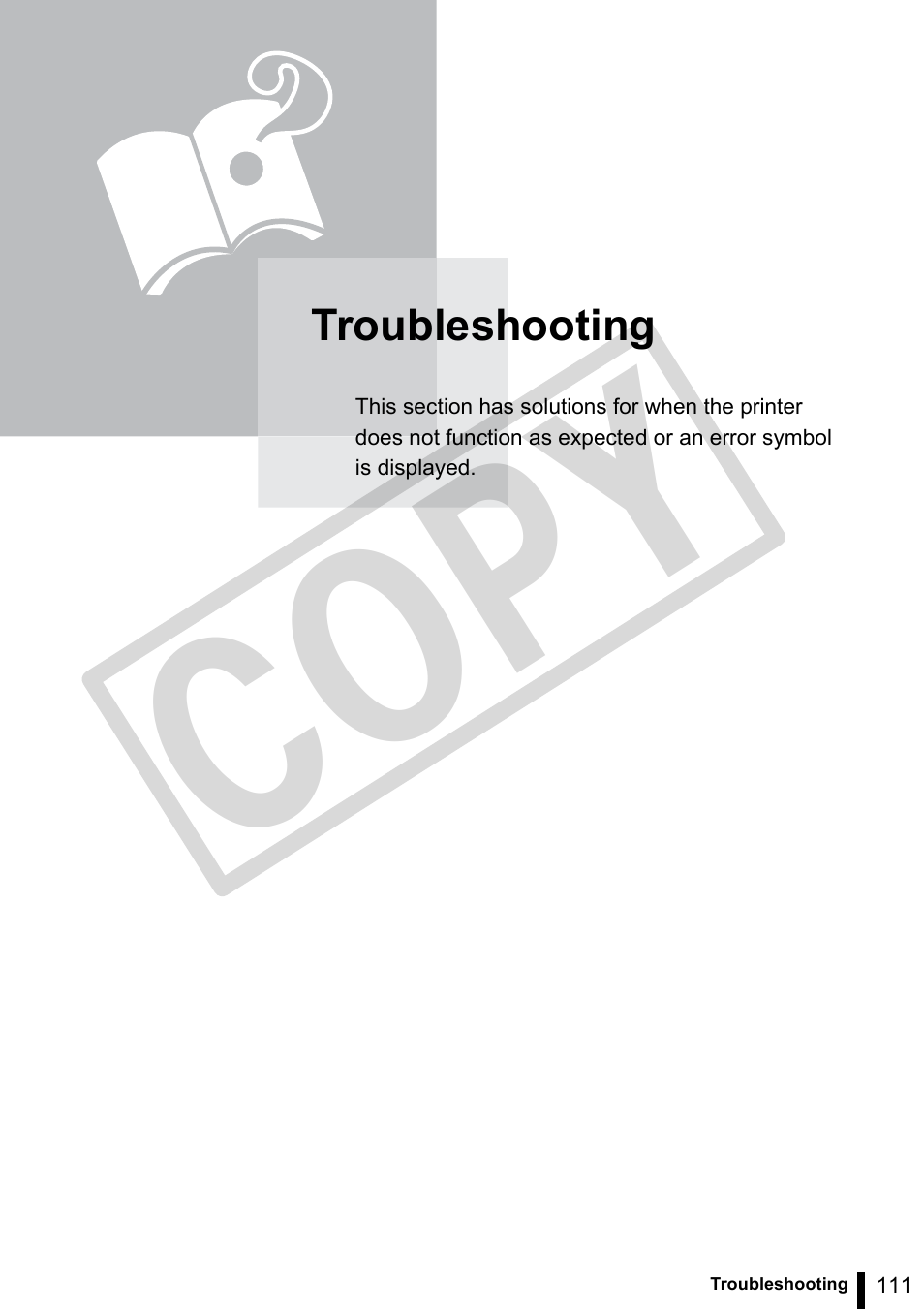 Troubleshooting, Co py | Canon SELPHY ES3 CDP-E063-010 User Manual | Page 111 / 124