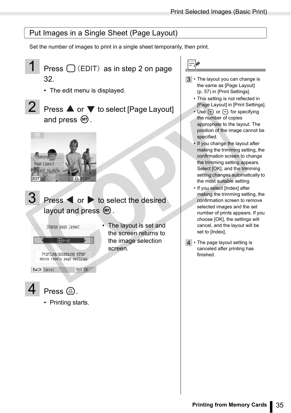 Co py | Canon SELPHY ES3 CDP-E063-010 User Manual | Page 35 / 124