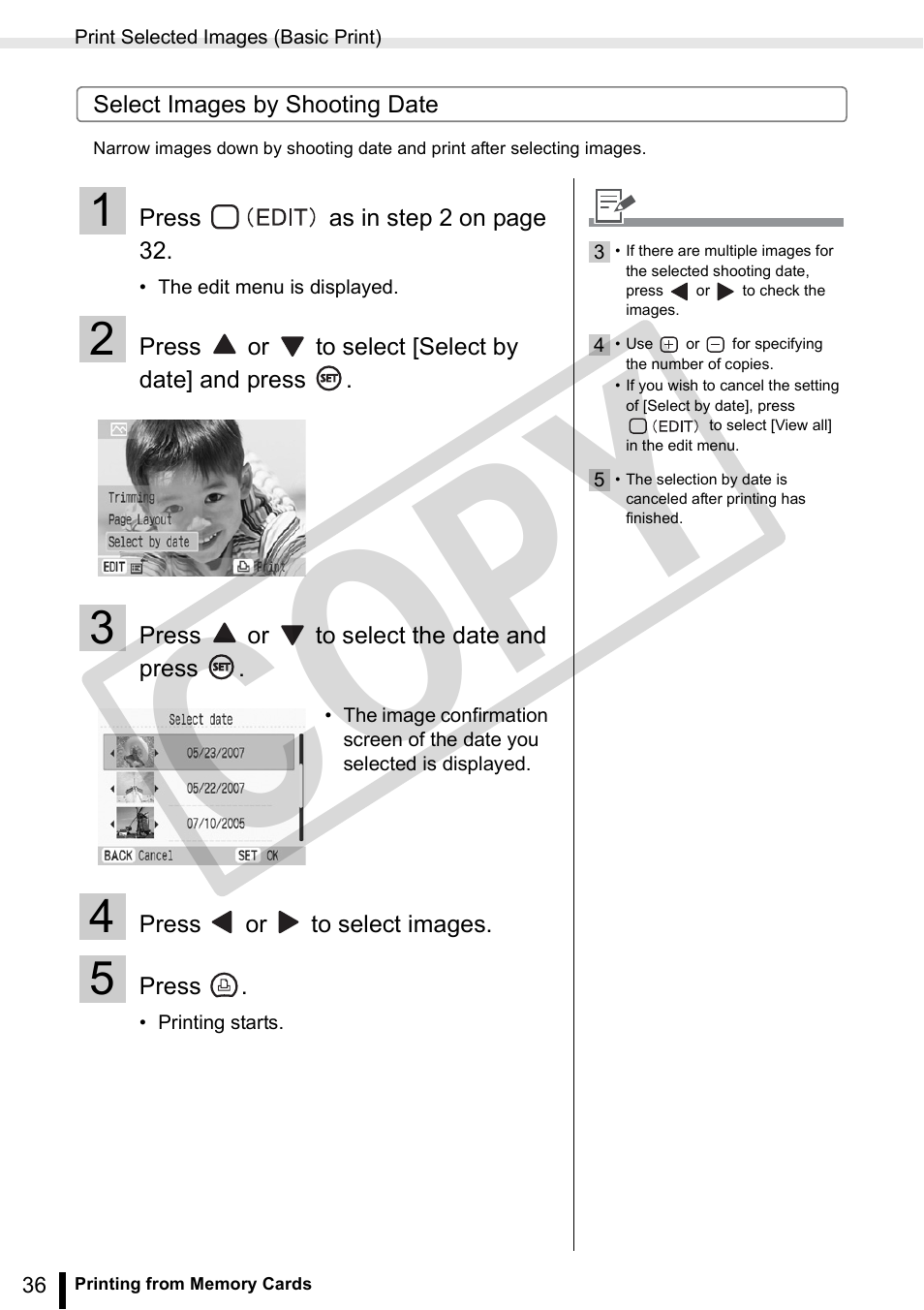 Co py | Canon SELPHY ES3 CDP-E063-010 User Manual | Page 36 / 124