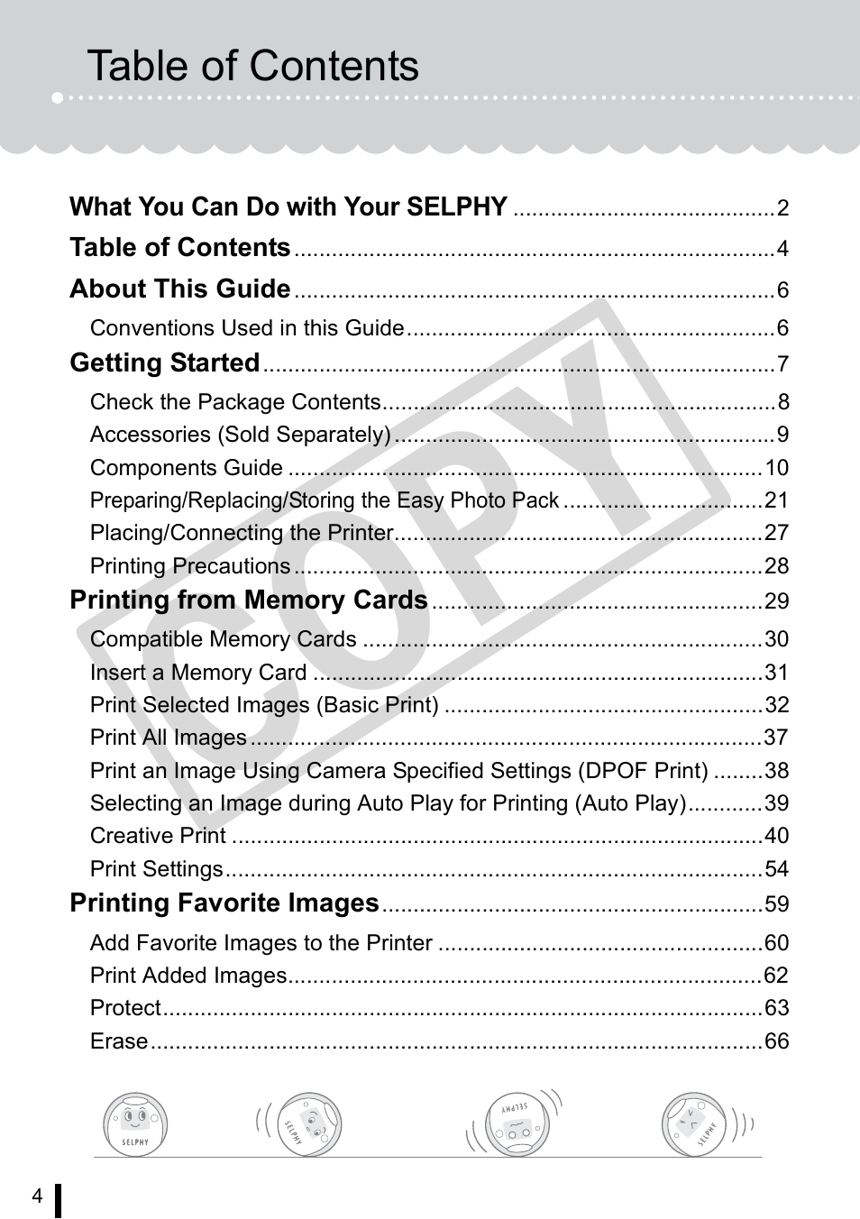 C o py | Canon SELPHY ES3 CDP-E063-010 User Manual | Page 4 / 124