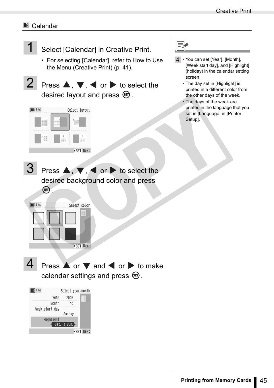Co py | Canon SELPHY ES3 CDP-E063-010 User Manual | Page 45 / 124