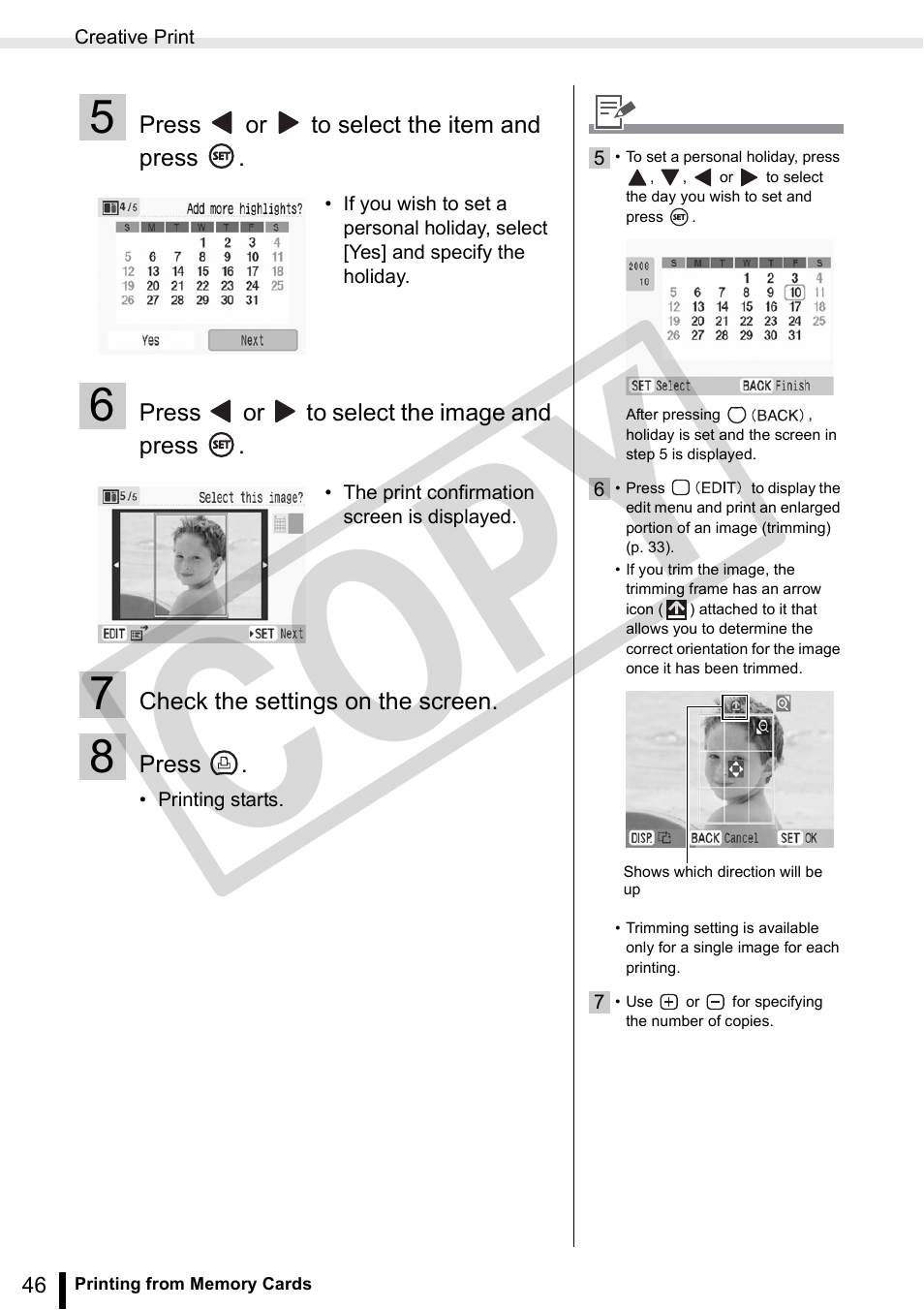 Co py | Canon SELPHY ES3 CDP-E063-010 User Manual | Page 46 / 124
