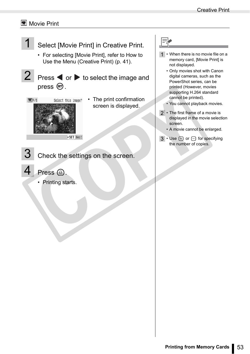 Co py | Canon SELPHY ES3 CDP-E063-010 User Manual | Page 53 / 124