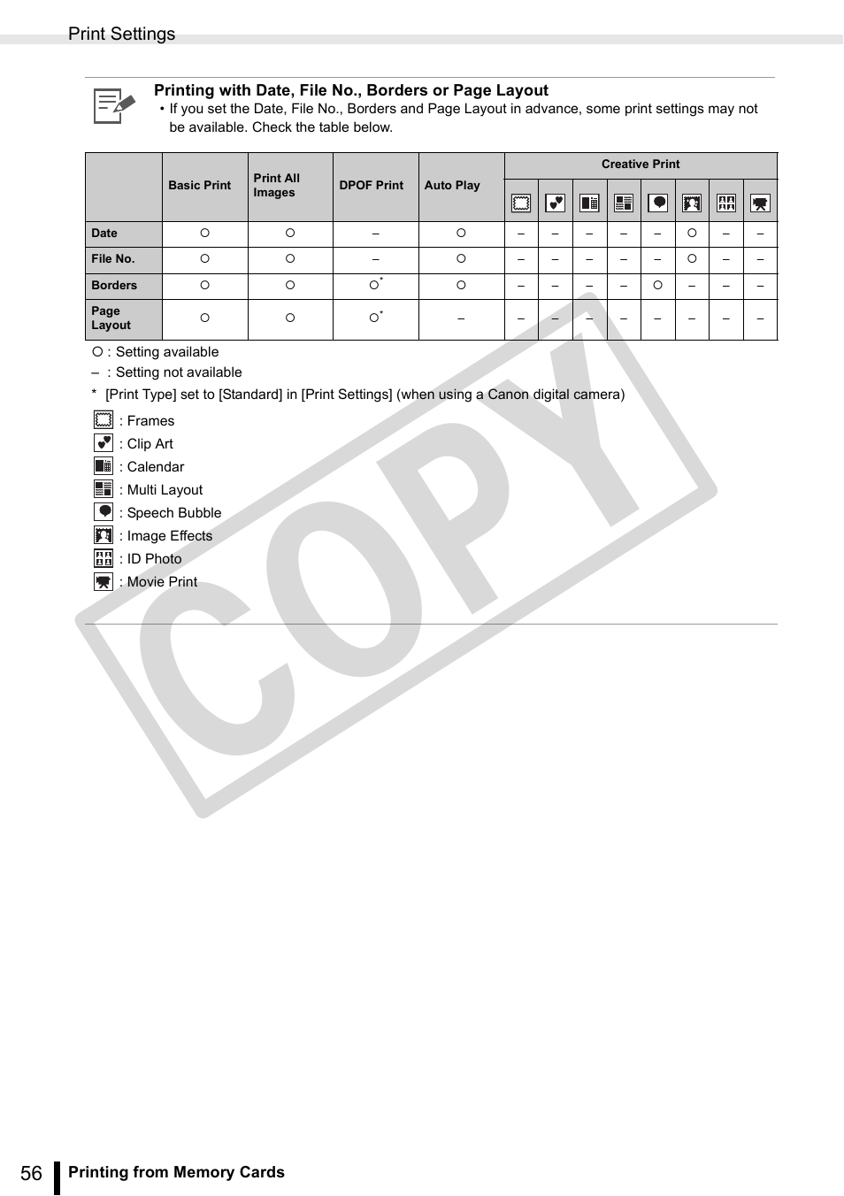 Co py | Canon SELPHY ES3 CDP-E063-010 User Manual | Page 56 / 124