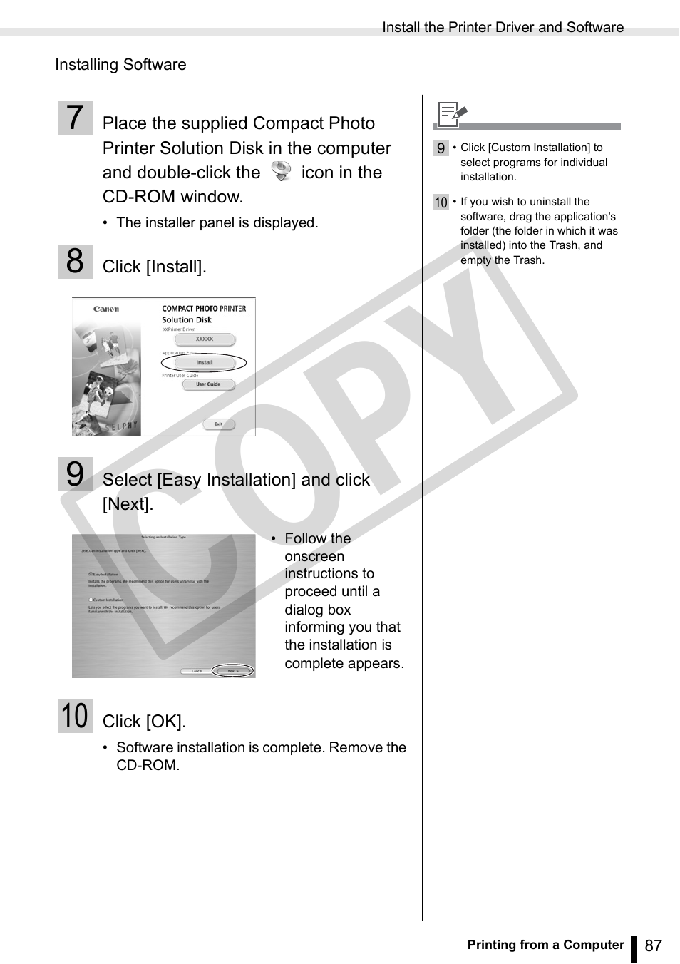 Co py | Canon SELPHY ES3 CDP-E063-010 User Manual | Page 87 / 124