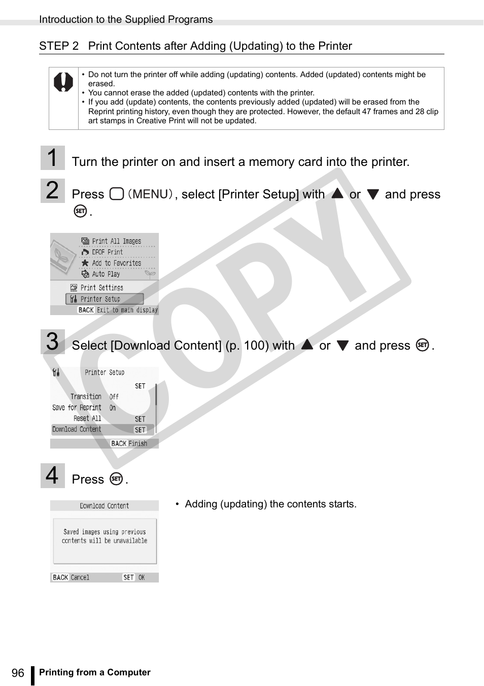 C o py | Canon SELPHY ES3 CDP-E063-010 User Manual | Page 96 / 124