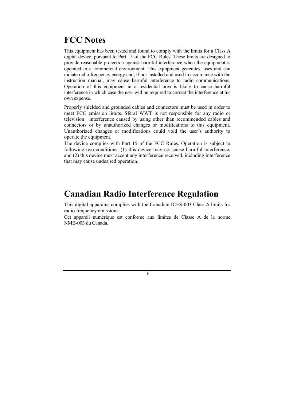 Canadian radio interference regulation | Compuprint 3056 User Manual | Page 4 / 75