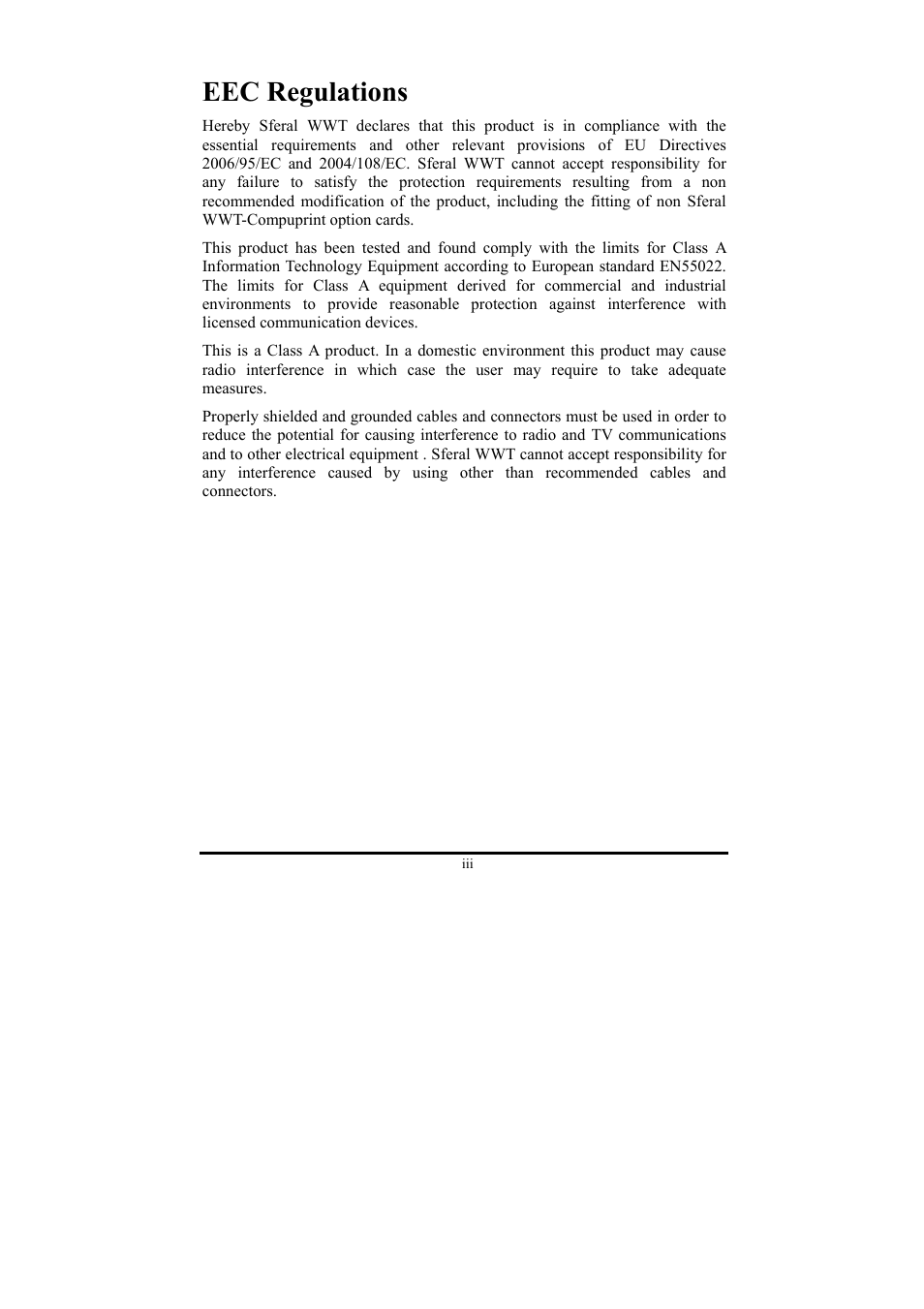 Eec regulations | Compuprint 3056 User Manual | Page 5 / 75