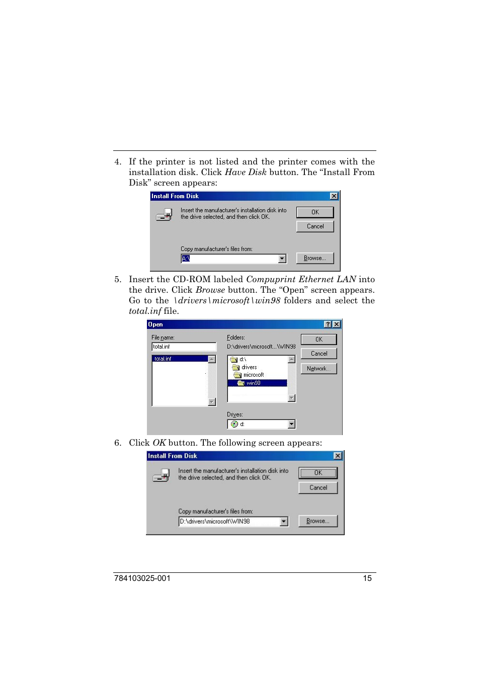 Compuprint 9050 LAN Installation User Manual | Page 15 / 62