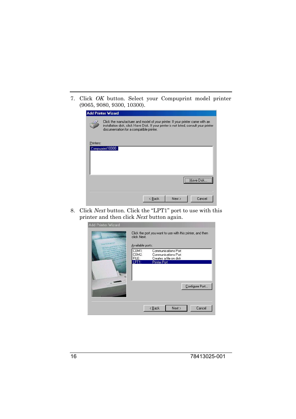 Compuprint 9050 LAN Installation User Manual | Page 16 / 62