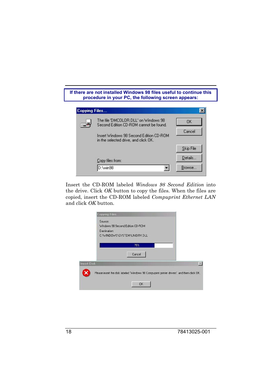 Compuprint 9050 LAN Installation User Manual | Page 18 / 62