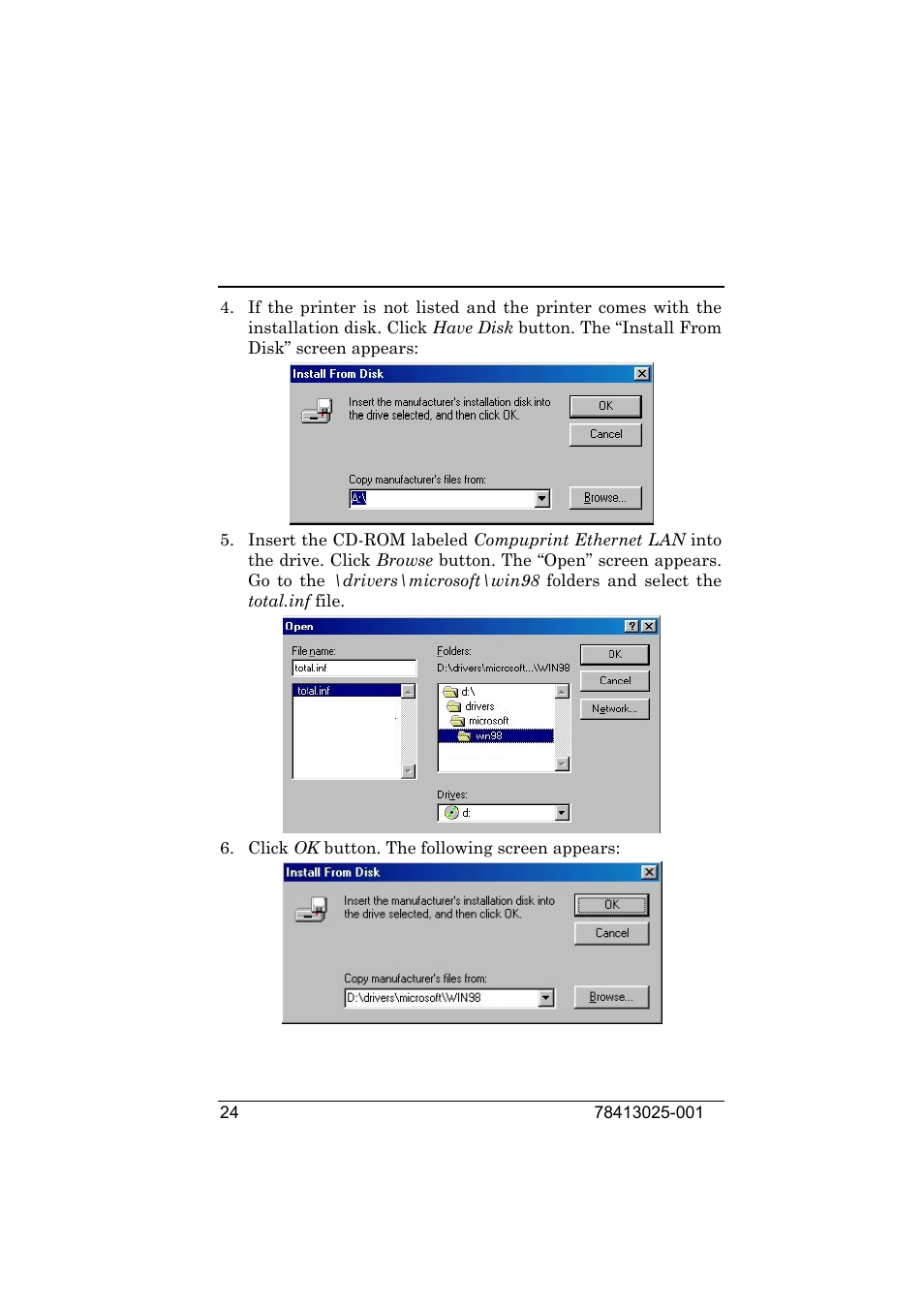 Compuprint 9050 LAN Installation User Manual | Page 24 / 62