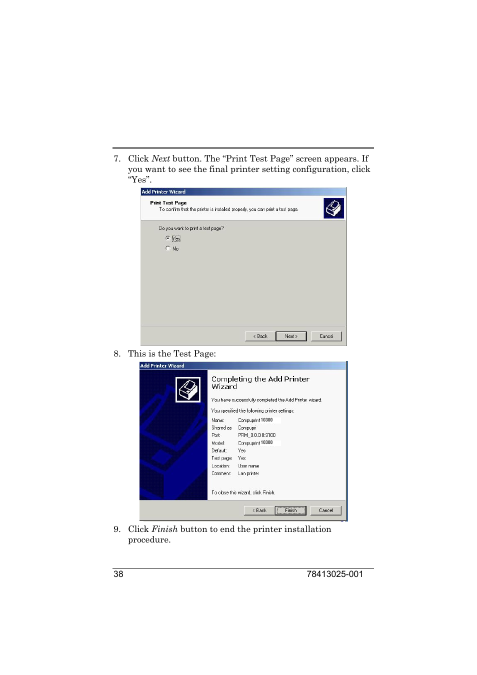 Compuprint 9050 LAN Installation User Manual | Page 38 / 62