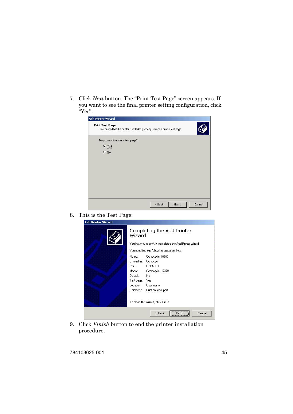 Compuprint 9050 LAN Installation User Manual | Page 45 / 62