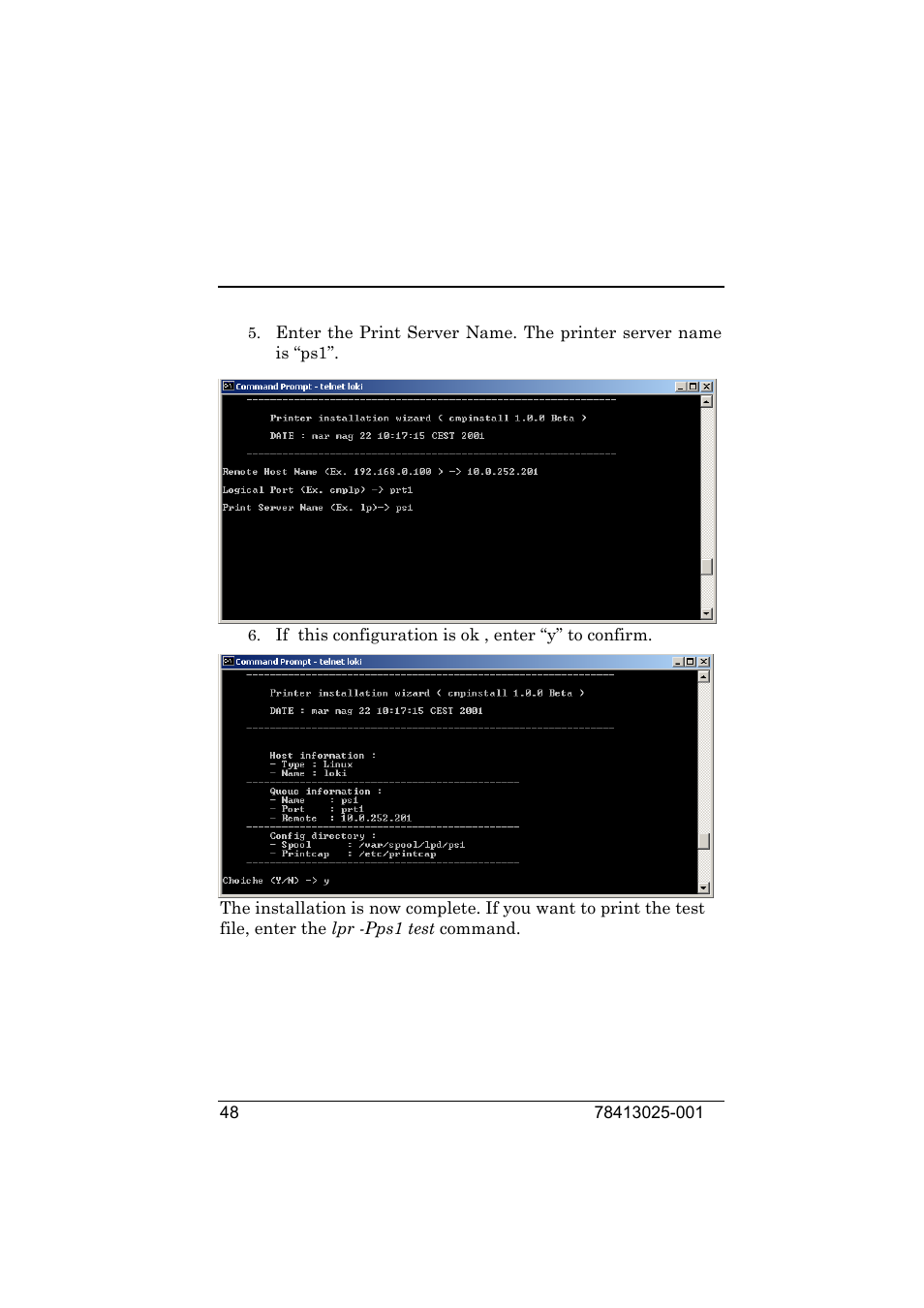 Compuprint 9050 LAN Installation User Manual | Page 48 / 62