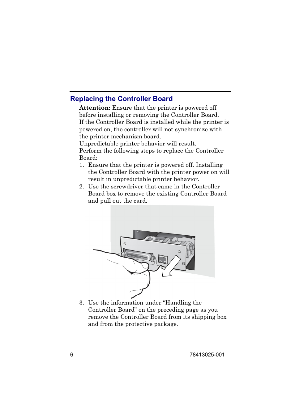 Replacing the controller board | Compuprint 9050 LAN Installation User Manual | Page 6 / 62