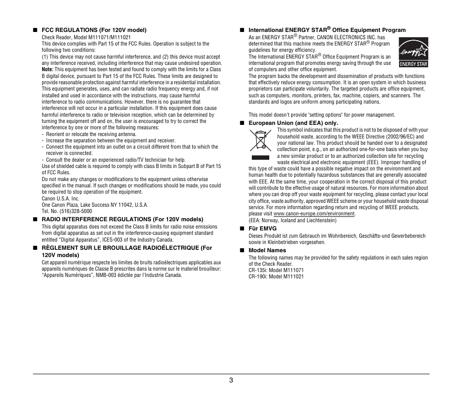 Canon CR-135I User Manual | Page 3 / 19