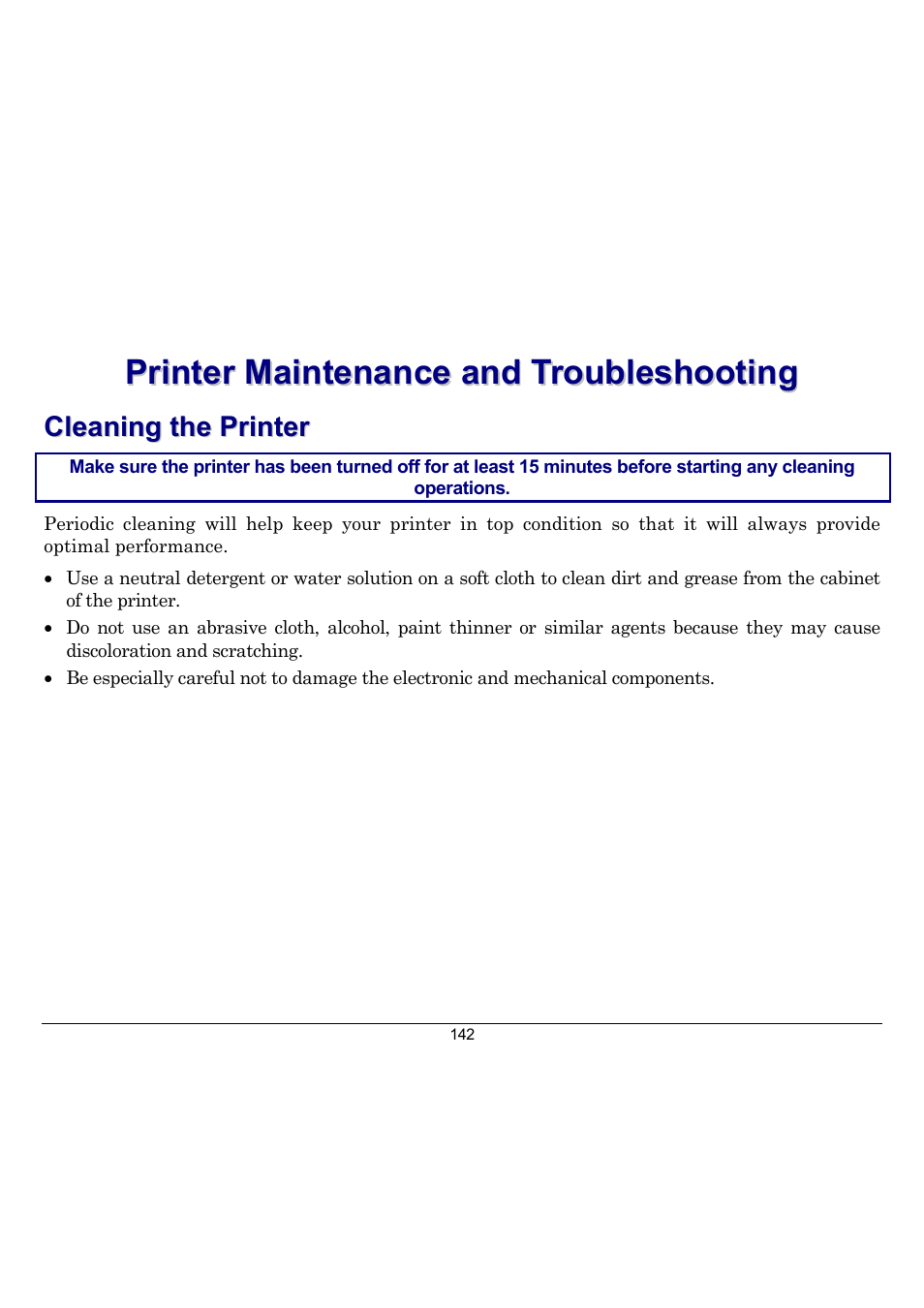 Printer maintenance and troubleshooting, Cleaning the printer | Compuprint 10300 User Manual | Page 146 / 170