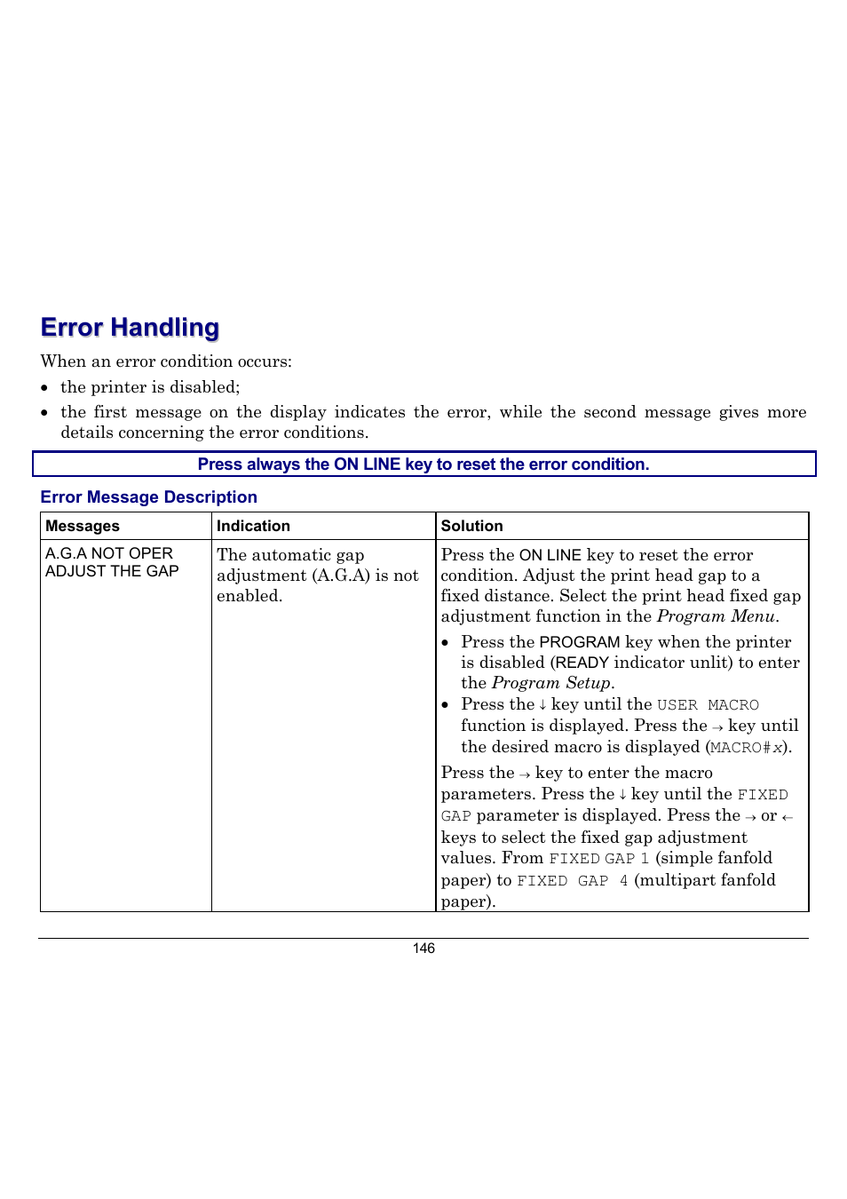 Error handling | Compuprint 10300 User Manual | Page 150 / 170