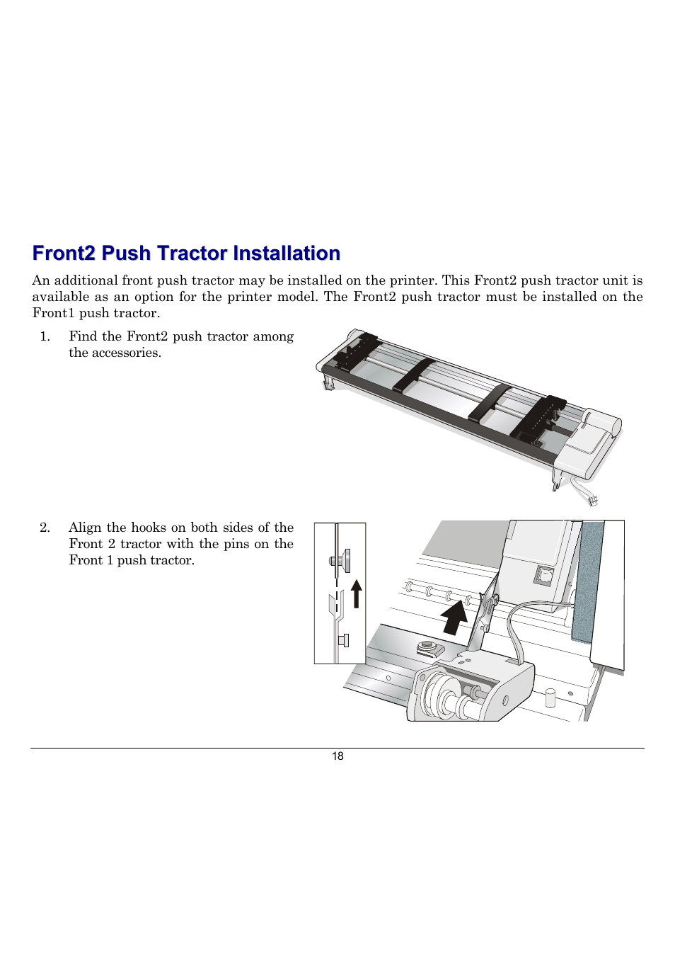Front2 push tractor installation | Compuprint 10300 User Manual | Page 22 / 170