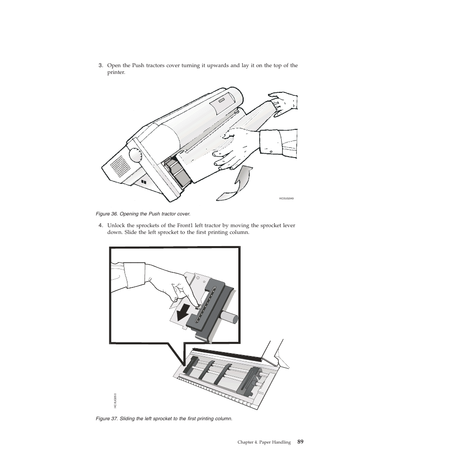 Opening the push tractor cover | Compuprint 4247-L03 User Manual | Page 101 / 142