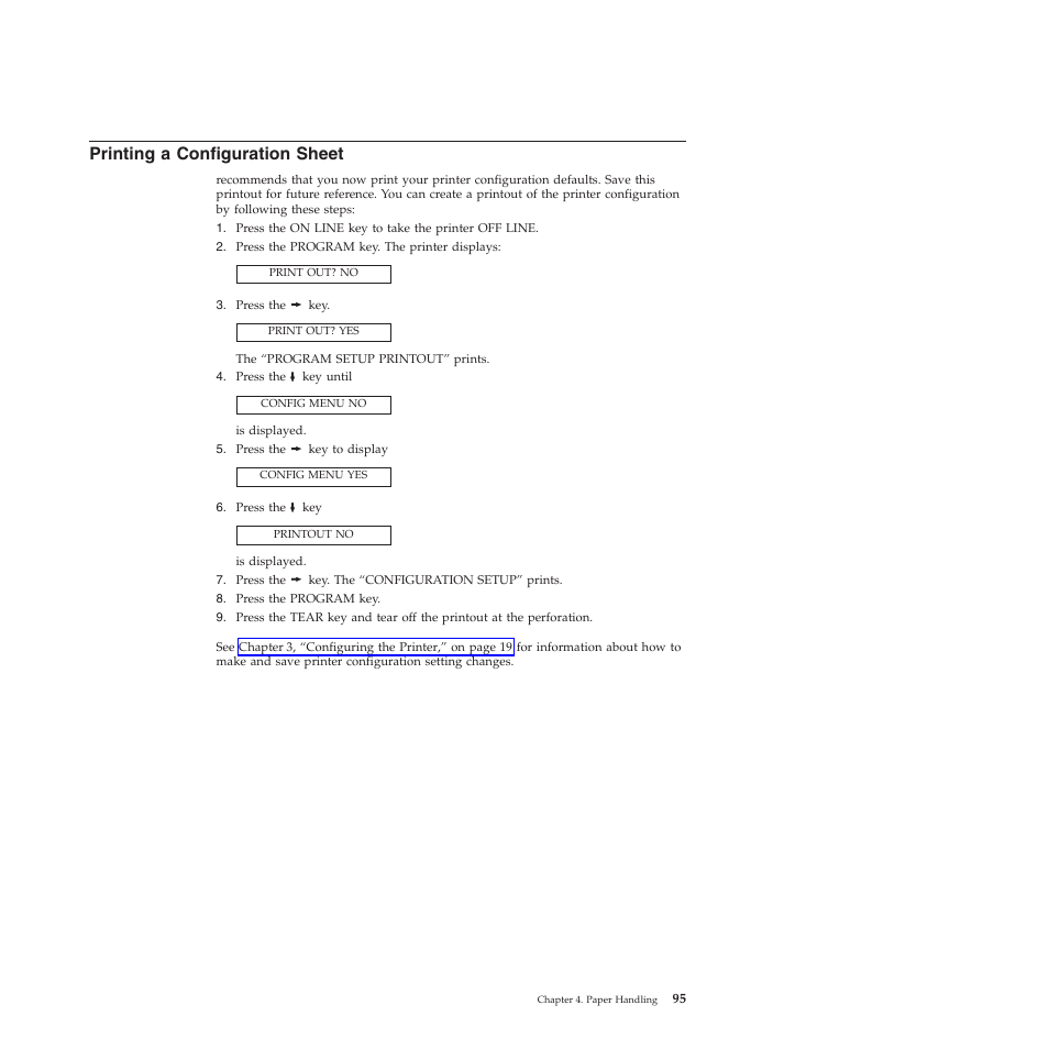 Printing a configuration sheet | Compuprint 4247-L03 User Manual | Page 107 / 142