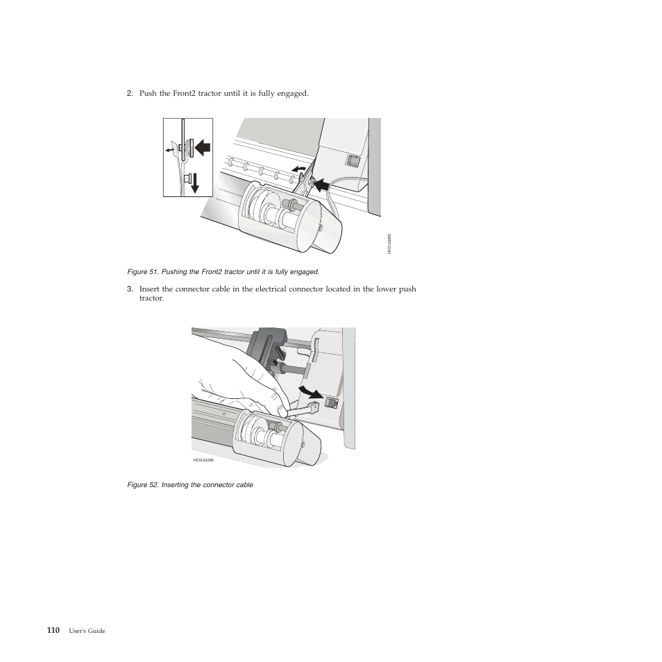 Inserting the connector cable | Compuprint 4247-L03 User Manual | Page 122 / 142