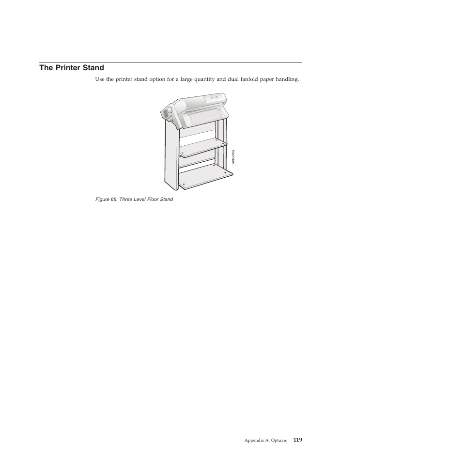 The printer stand, Three level floor stand | Compuprint 4247-L03 User Manual | Page 131 / 142