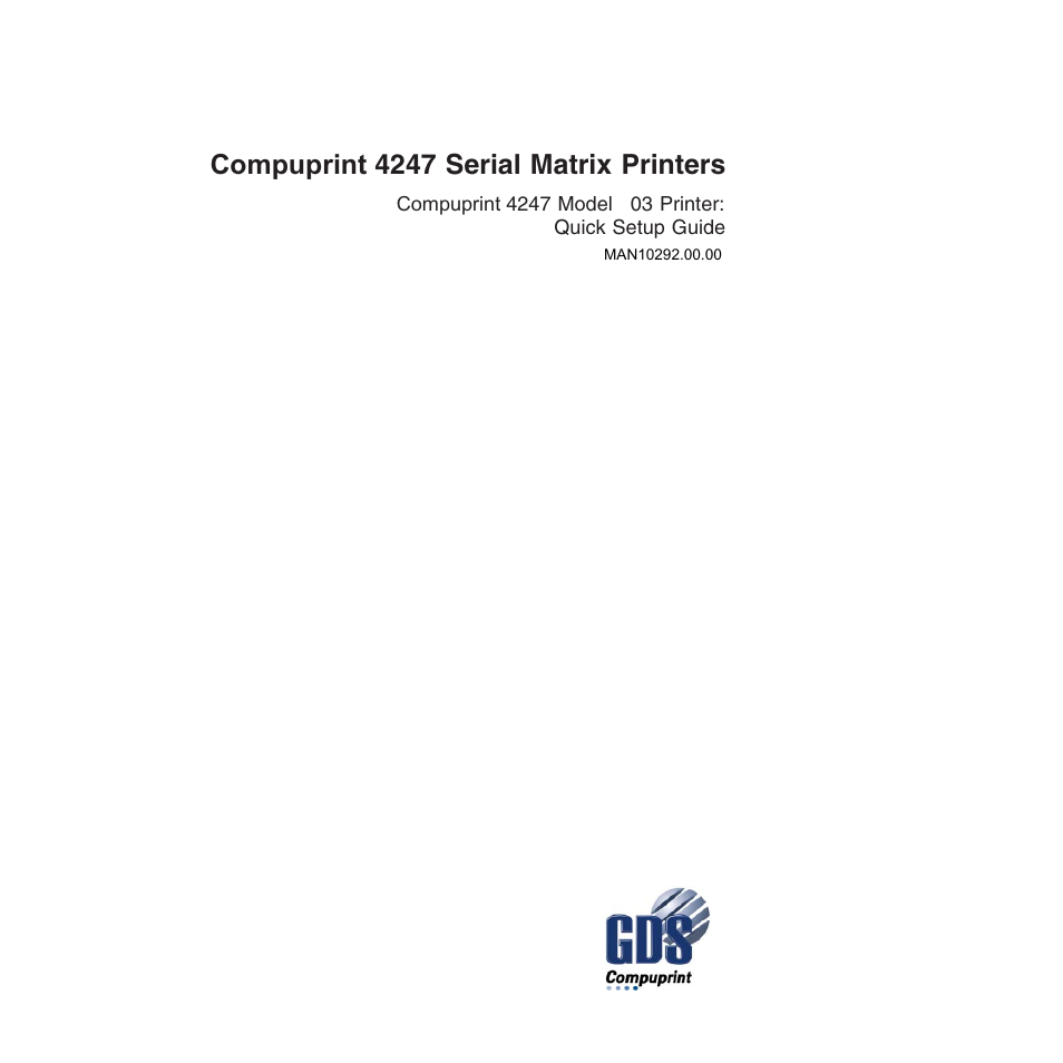 Compuprint 4247-L03 Quick Start User Manual | 38 pages