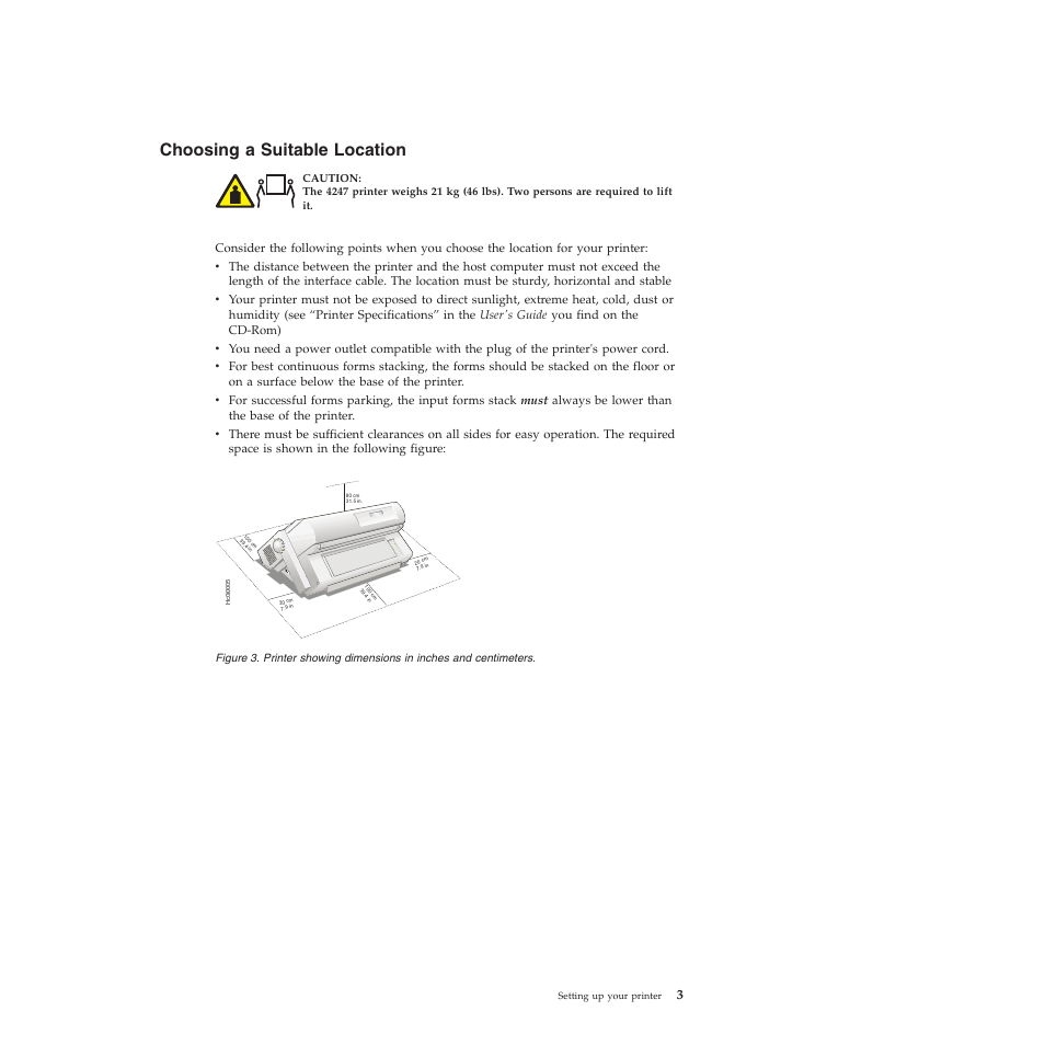 Choosing a suitable location | Compuprint 4247-L03 Quick Start User Manual | Page 11 / 38