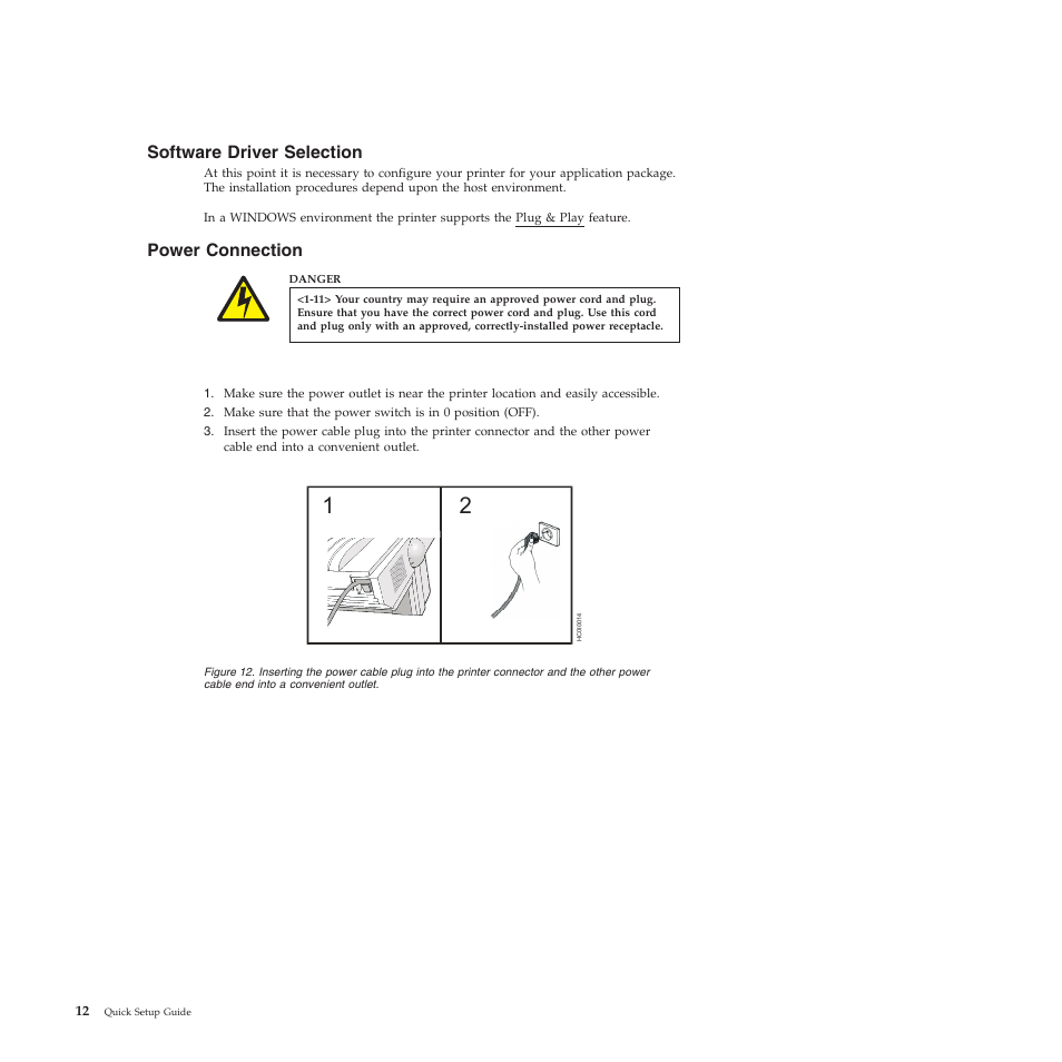 Software driver selection, Power connection | Compuprint 4247-L03 Quick Start User Manual | Page 20 / 38