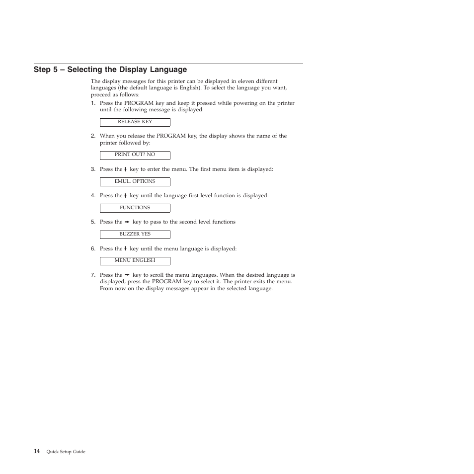 Step 5 – selecting the display language | Compuprint 4247-L03 Quick Start User Manual | Page 22 / 38