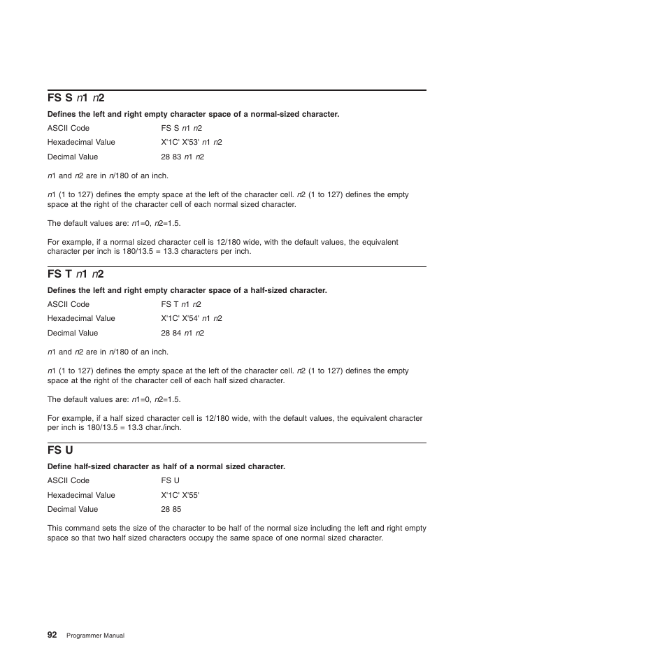 Fs s n1 n2, Fs t n1 n2, Fs u | Fs s n 1 n 2 fs t n 1 n 2 fs u, Fs s n 1 n 2, Fs t n 1 n 2 | Compuprint 4247-L03 Programmer Manua User Manual | Page 108 / 204