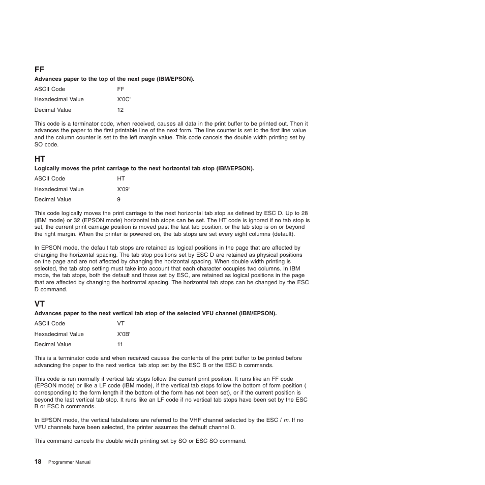 Ff ht vt | Compuprint 4247-L03 Programmer Manua User Manual | Page 34 / 204