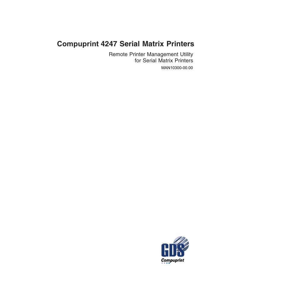 Compuprint 4247-L03 Remote Printer Management Utility User Manual | 36 pages