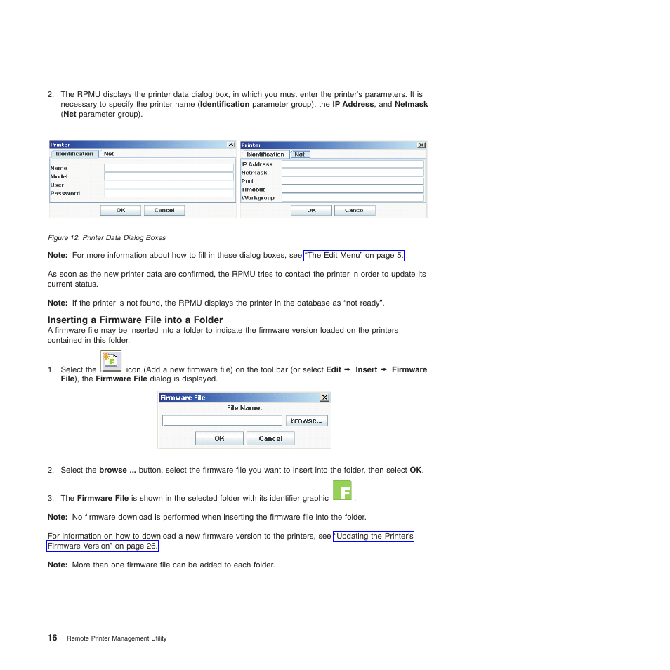 Inserting a firmware file into a folder, Add a new firmware file | Compuprint 4247-L03 Remote Printer Management Utility User Manual | Page 20 / 36