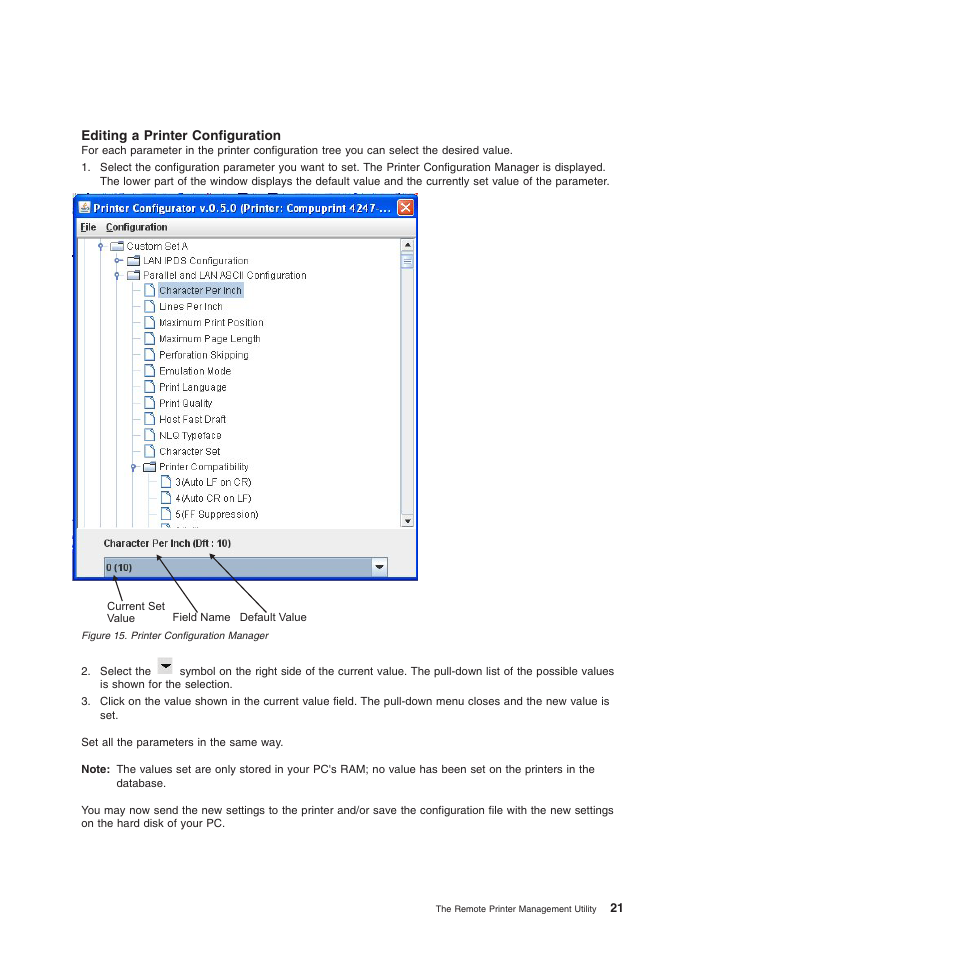 Editing a printer configuration, Edit a configuration file | Compuprint 4247-L03 Remote Printer Management Utility User Manual | Page 25 / 36