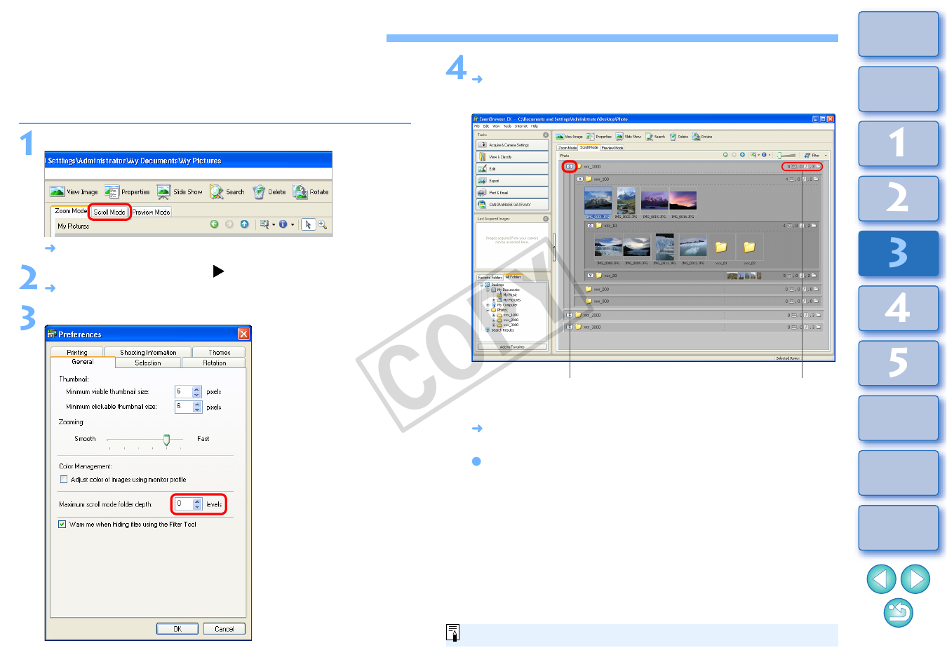 Listing images by folder level, Cop y | Canon XT User Manual | Page 53 / 93