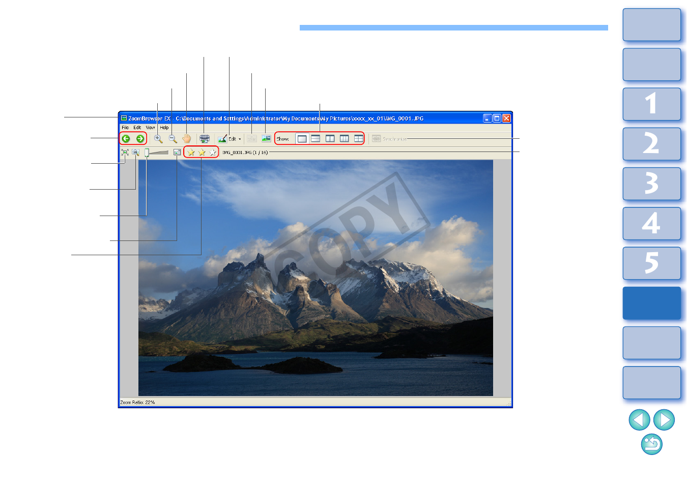 List of viewer window functions, P.85, P.85) | Cop y | Canon XT User Manual | Page 86 / 93