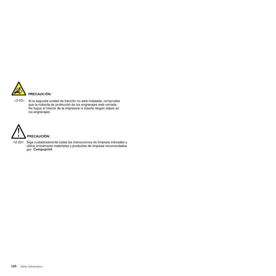 Compuprint 4247-L03 Safety Information User Manual | Page 112 / 122