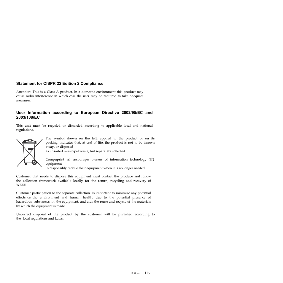 Compuprint 4247-L03 Safety Information User Manual | Page 119 / 122