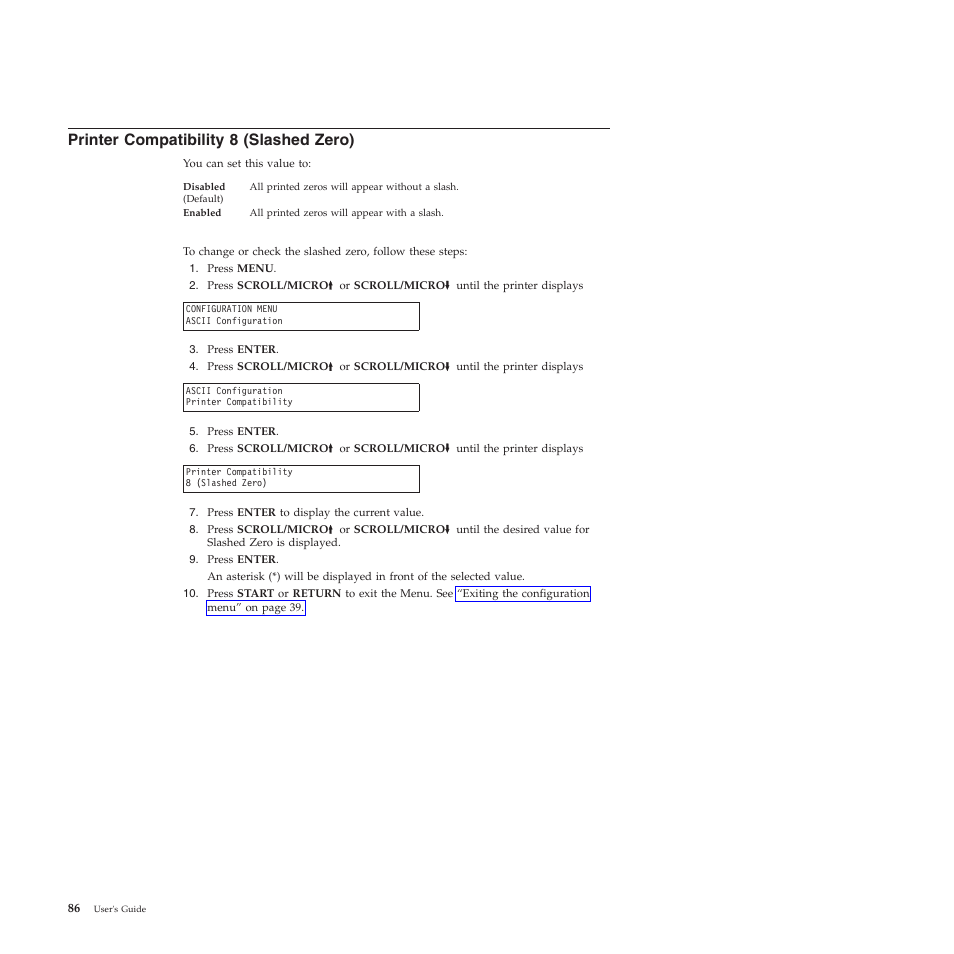 Printer compatibility 8 (slashed zero) | Compuprint 4247-Z03 User Manual | Page 102 / 204