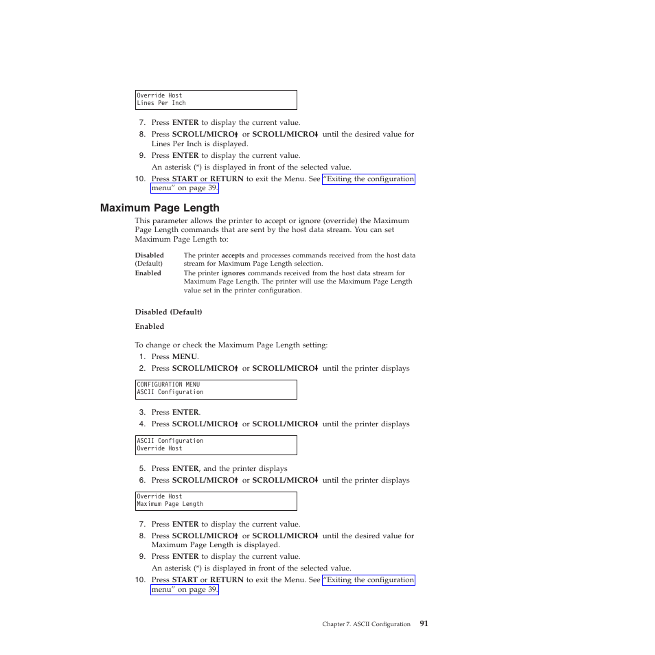 Maximum page length | Compuprint 4247-Z03 User Manual | Page 107 / 204