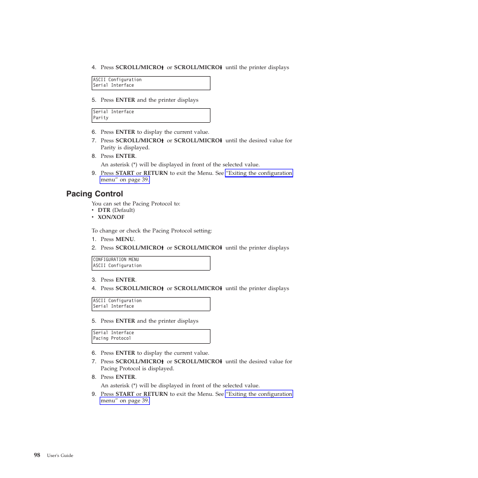 Pacing control | Compuprint 4247-Z03 User Manual | Page 114 / 204