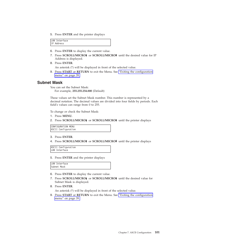 Subnet mask | Compuprint 4247-Z03 User Manual | Page 117 / 204