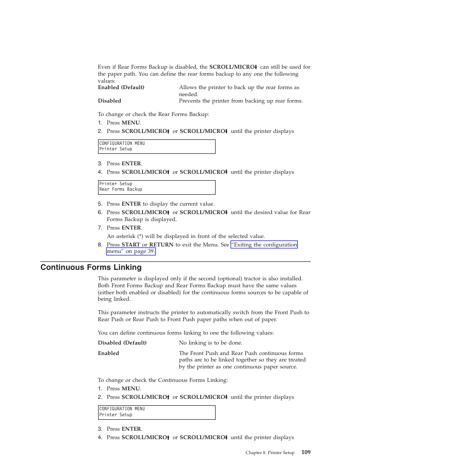 Continuous forms linking | Compuprint 4247-Z03 User Manual | Page 125 / 204